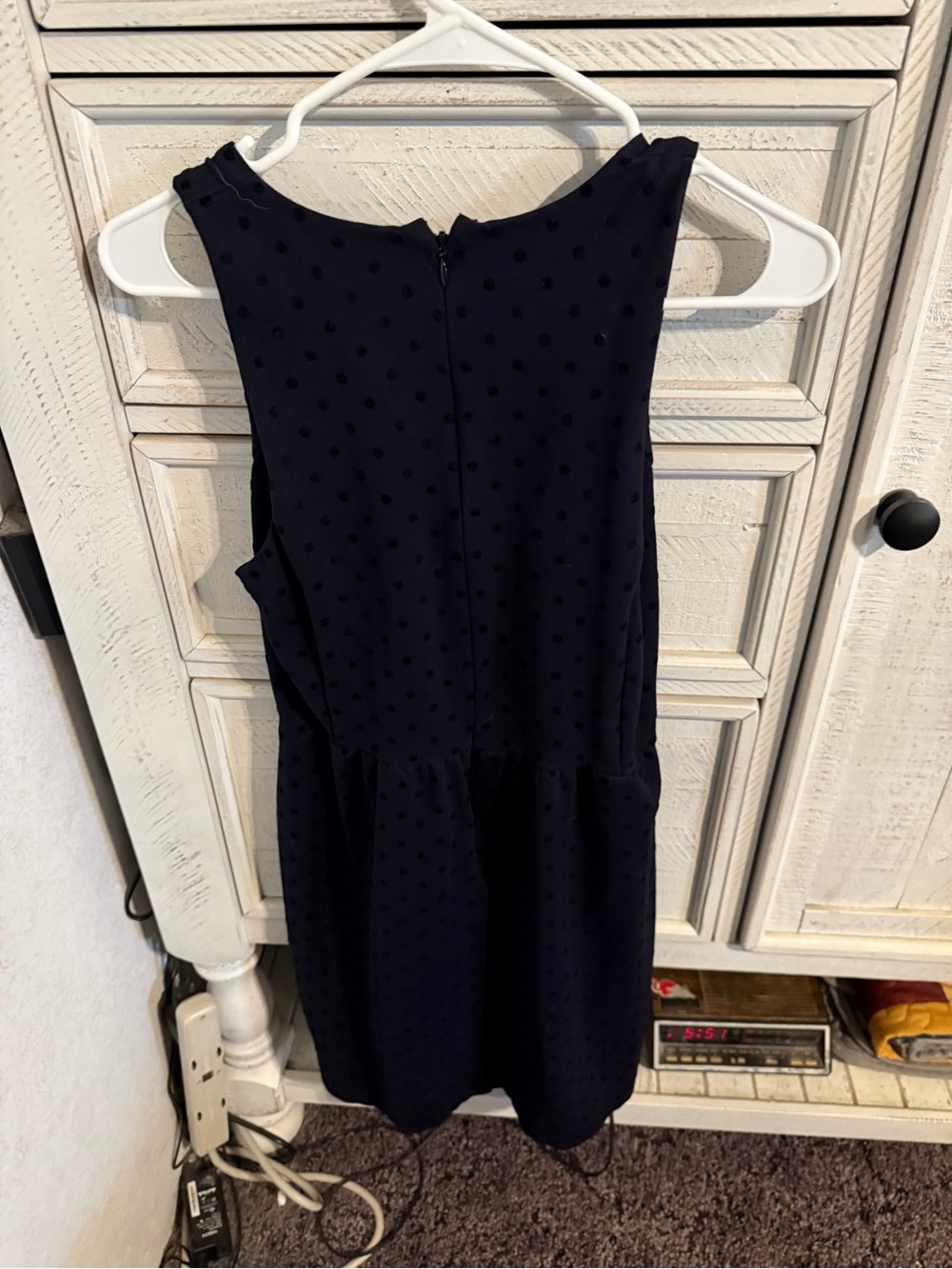 J. Crew Black Sleeveless Mini Dress with Subtle Dot Texture